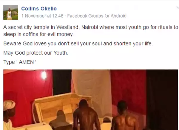 Is this for real? Youths sleep in coffins for money in Kenya (Photo)